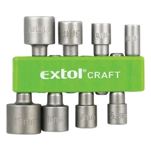Extol 8 darabos behajtó készlet, hatlapfejű csavarhoz (5-13mm), 36-38 mm