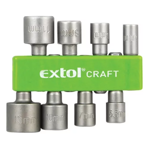 Extol 8 darabos behajtó készlet, hatlapfejű csavarhoz (5-13mm), 36-38 mm