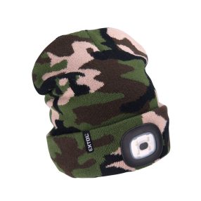 Extol sapka újratölthető LED lámpával terepszínű