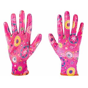 Kerti kesztyű nitrilbe mártott rózsaszín 8/M