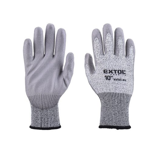 Vágásbiztos kesztyű PU mártott szürke 10/XL