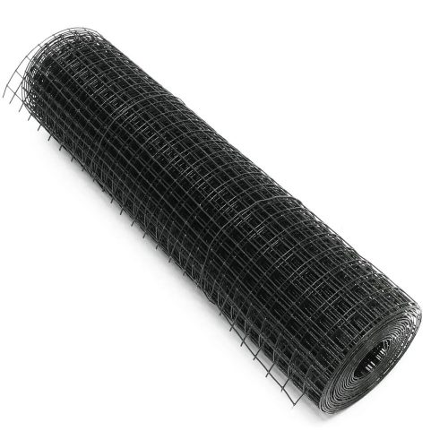 100cm ponthegesztett háló műanyag bevonattal fekete 25*25*1,2mm*5m